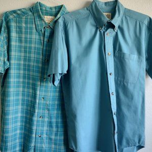 Two Cabela's Button-down short-sleeve shirts Men's size M